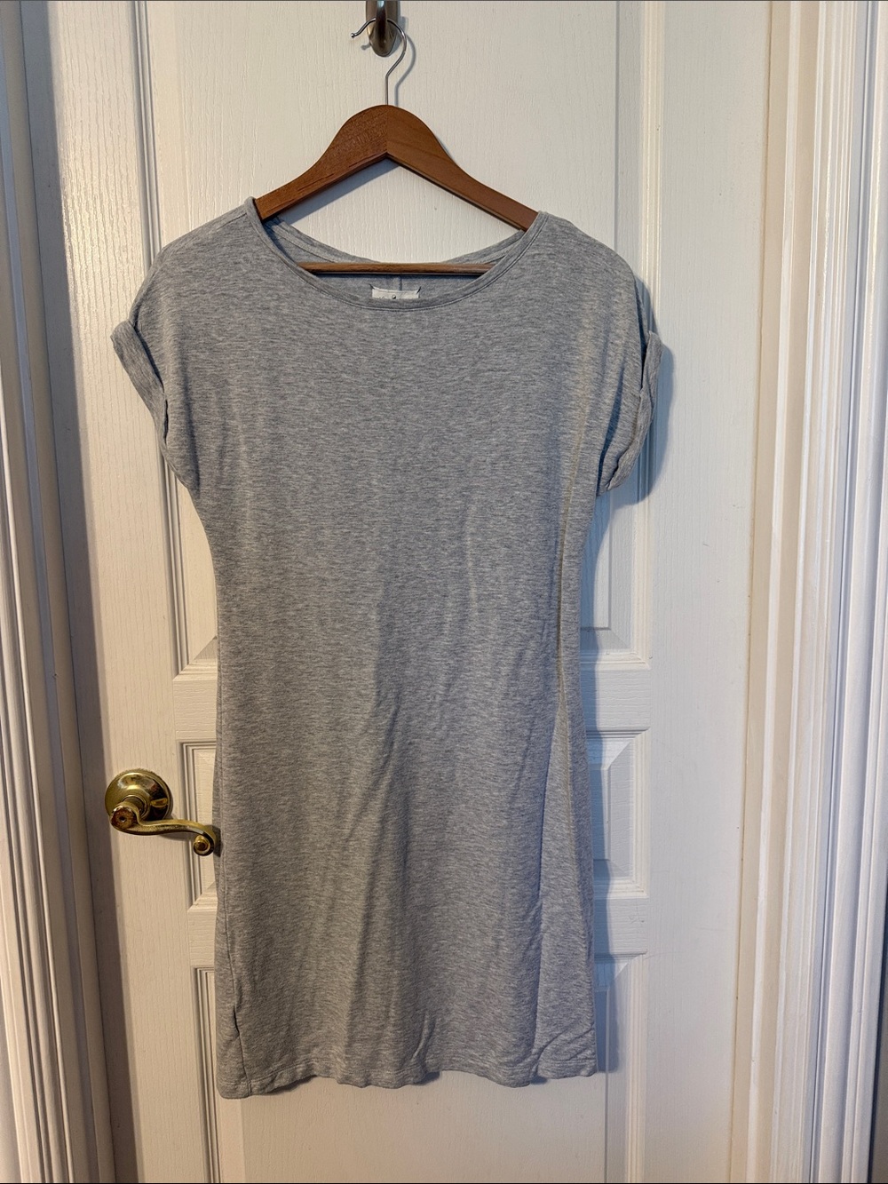 Lou & Grey Light Heather Gray Mini T-Shirt Dress